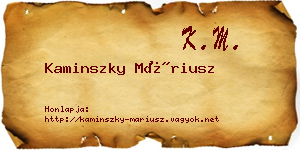Kaminszky Máriusz névjegykártya